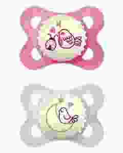 MAM Night Nuggi Sil 0-6m Girl 2 Stk