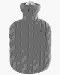 SÄNGER Wärmflasche 2l Strickbezug Zopf dunkelbe