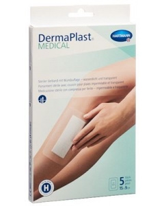 DERMAPLAST Medical Transparentverband 15x9cm 5 Stk
