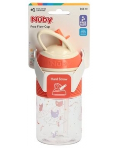 NUBY Trinkhalmbecher TRITAN hartem Mundst Griff