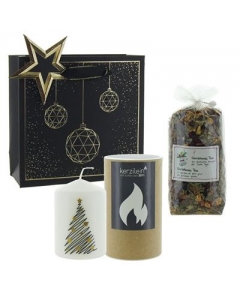 HERBORISTERIA Geschenktasche Golden Xmas Tea Kerze