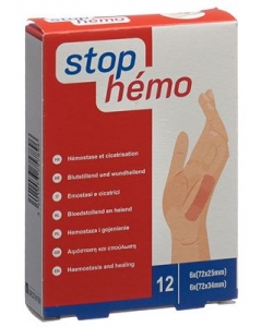 STOP HEMO Pflaster hämostat steril ass 12 Stk