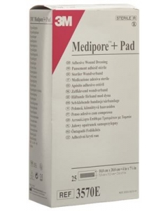 3M MEDIPORE+PAD 10x20cm Wundkissen 5x15.5cm 25 Stk