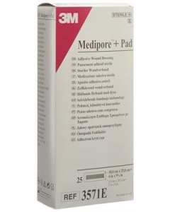 3M MEDIPORE+PAD 10x25cm Wundkissen 5x20.5cm 25 Stk