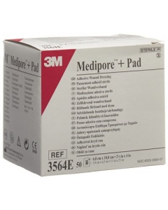 3M MEDIPORE+PAD 6x10cm Wundkissen 3.4x6.5cm 50 Stk