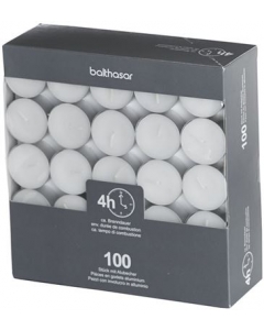 BALTHASAR Teelichte mit Alublech weiss 4h 100 Stk