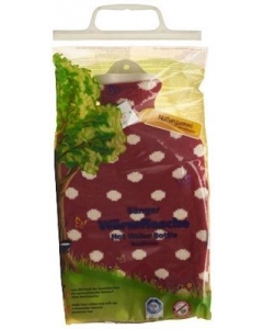 SÄNGER Wärmflasche 2l Strickbezug rot Punkte