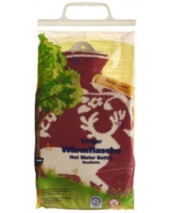 SÄNGER Wärmflasche 2l Strickbezug rot Hirsch