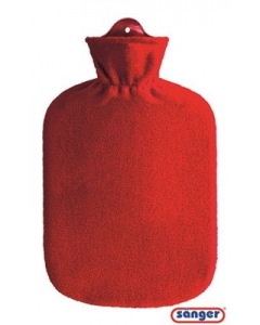 SÄNGER Wärmflasche 2l Fleecebezug rot