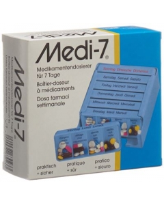 MEDI-7 Medikamentendosierer 7 Tage D/F/I blau