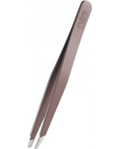 RUBIS Pinzette schräg hellbraun Inox