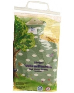 SÄNGER Wärmflasche 2l Strickbezug grün Punkte