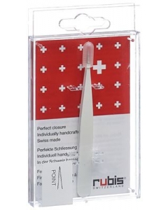 RUBIS Pinzette spitz weiss Inox