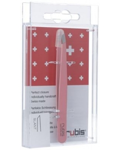 RUBIS Pinzette schräg rosa Inox