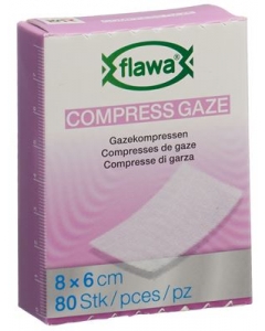 FLAWA Gazekompressen geschn 6x8cm keimred 80 Stk