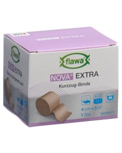 FLAWA NOVA EXTRA Kurzzugbinde 4cmx5m hautfarbig