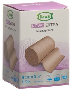 FLAWA NOVA EXTRA Kurzzugbinde 8cmx5m hautfarbig