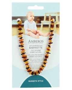 AMBEROS Natur Bernsteinkette Baby Nuggets Honey