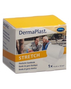 DERMAPLAST Stretch Gazebinde 4cmx10m weiss