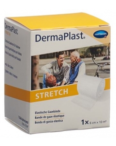 DERMAPLAST Stretch Gazebinde 6cmx10m weiss