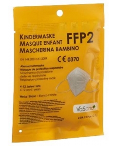 VASANO Maske FFP2 Kind 4-12 J weiss D/I/F 2 Stk