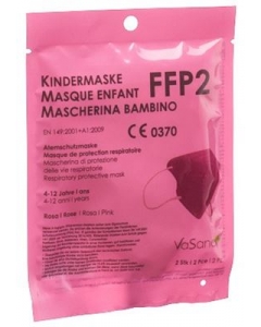 VASANO Maske FFP2 Kind 4-12 J rosa D/I/F 2 Stk